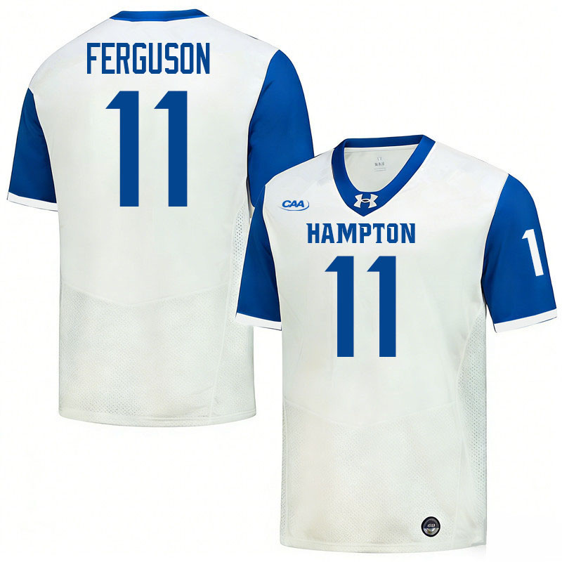 Hampton Pirates #11 MarShawn Ferguson College Football Jerseys,Uniforms-White